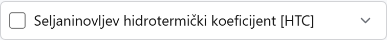 Funkcija u popisu: kvačica uključuje karticu u izvještaj, strelica desno otvara opis i parametre.